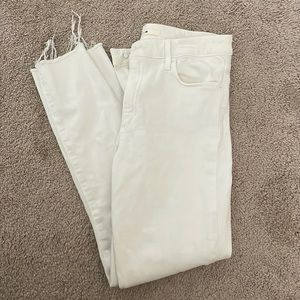 Joes high rise skinny ankle cropped white jeans